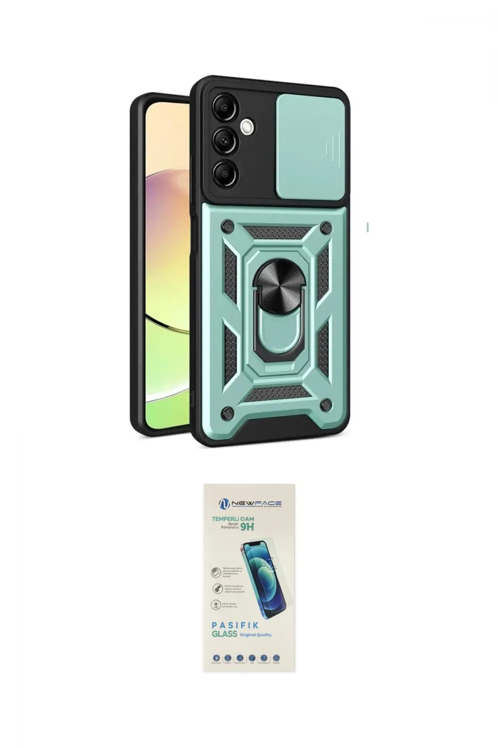 ieg™ Galaxy S24 FE Kılıf Ahenk Klasik - Şeffaf Pasifik Cam Ekran Koruyucu