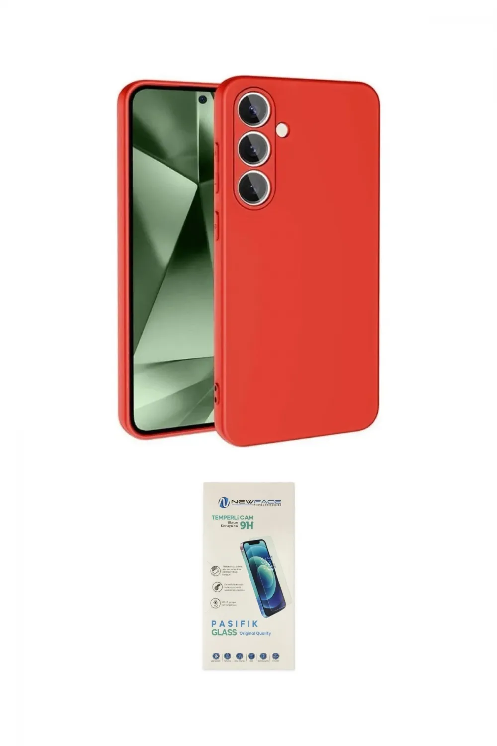 ieg™ Galaxy S24 FE Kılıf Ahenk Serisi - Şeffaf Pasifik Cam Ekran Koruyucu