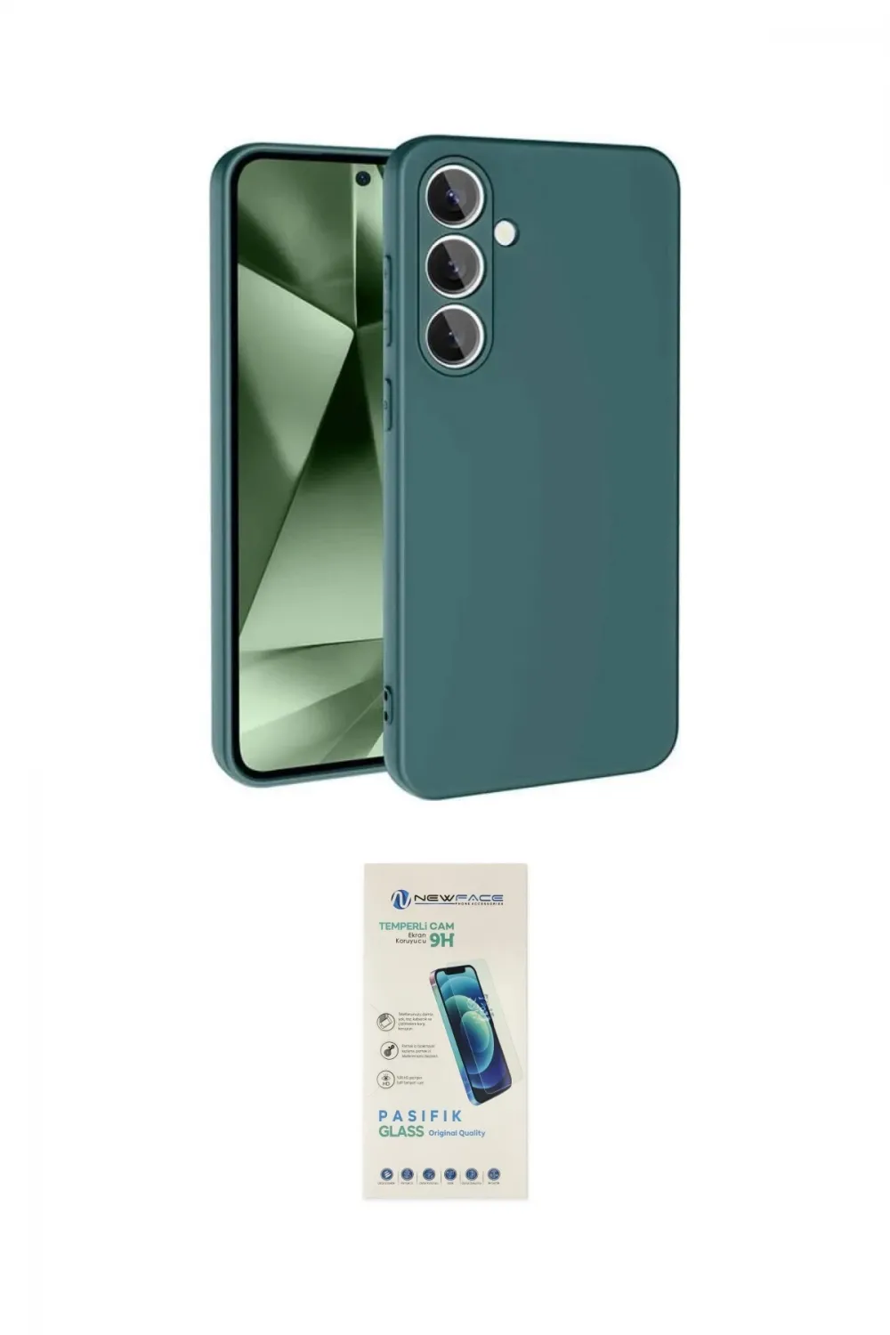 ieg™ Galaxy S24 FE Kılıf Ahenk Serisi - Şeffaf Pasifik Cam Ekran Koruyucu