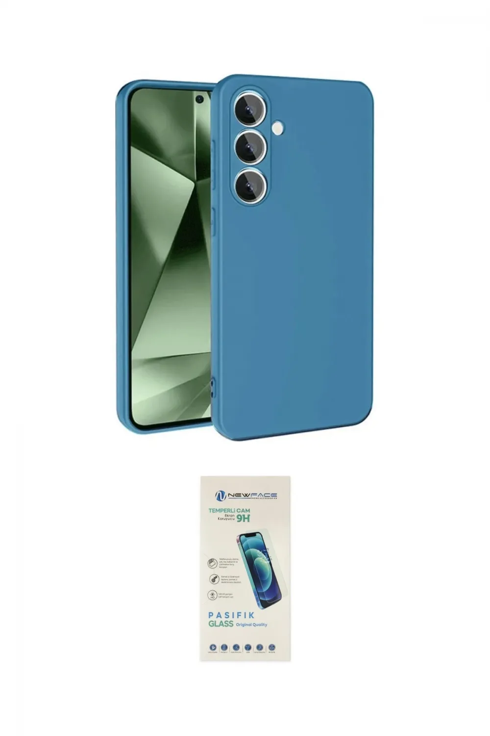 ieg™ Galaxy S24 FE Kılıf Ahenk Serisi - Şeffaf Pasifik Cam Ekran Koruyucu