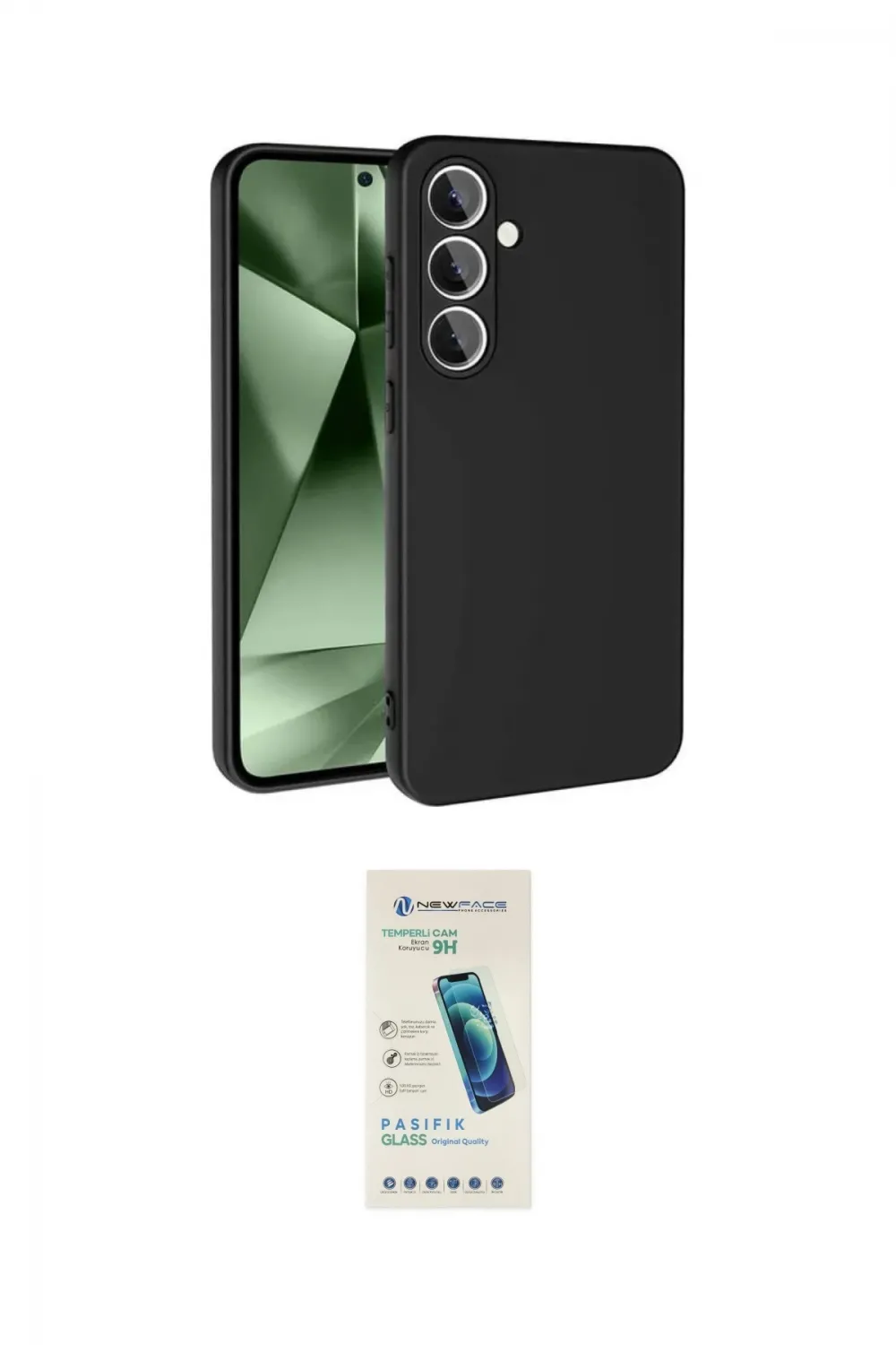 ieg™ Galaxy S24 FE Kılıf Ahenk Serisi - Şeffaf Pasifik Cam Ekran Koruyucu