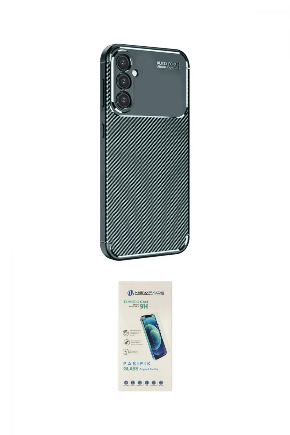 ieg™ Galaxy S24 FE Kılıf Eksen Form Prime - Şeffaf Pasifik Cam Ekran Koruyucu