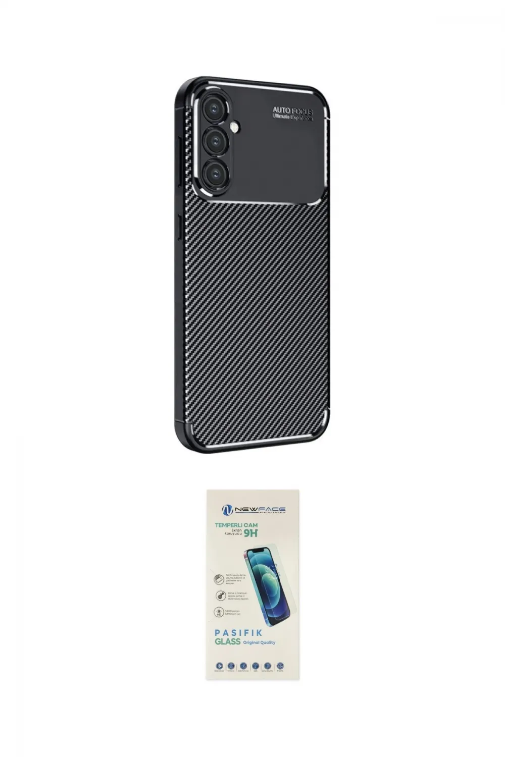 ieg™ Galaxy S24 FE Kılıf Eksen Form Prime - Şeffaf Pasifik Cam Ekran Koruyucu