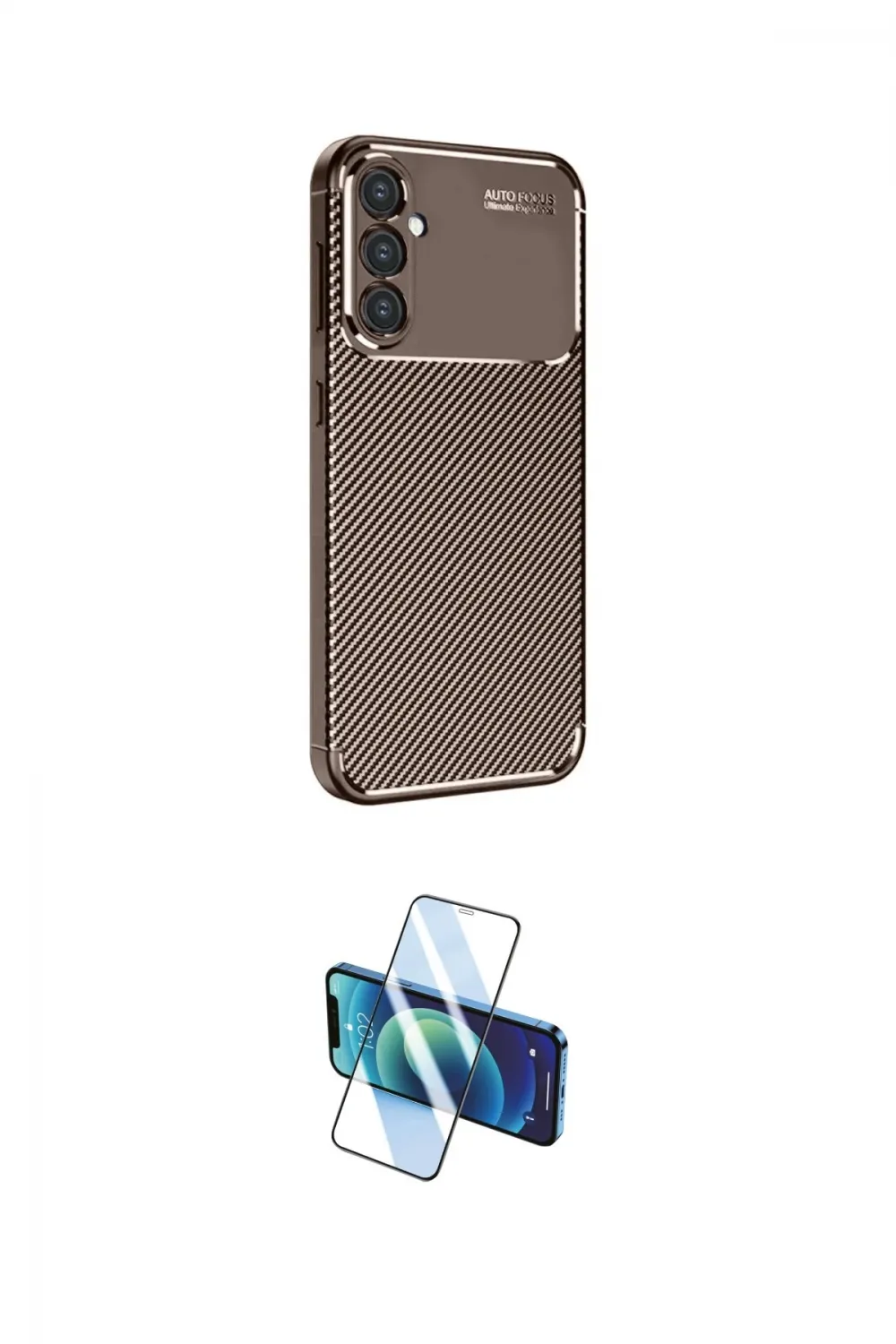 ieg™ Galaxy S24 FE Kılıf Eksen Form Prime - Siyah 3D Antistatik Seramik Nano Ekran Koruyucu