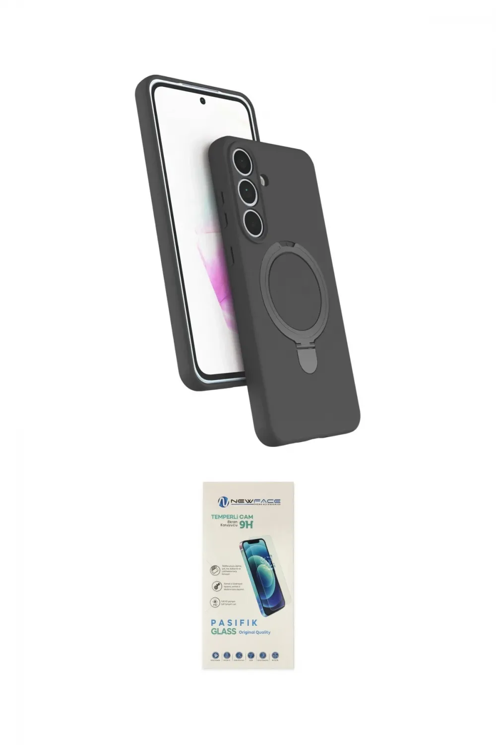 ieg™ Galaxy S24 FE Kılıf İz Işık Koleksiyonu - Şeffaf Pasifik Cam Ekran Koruyucu