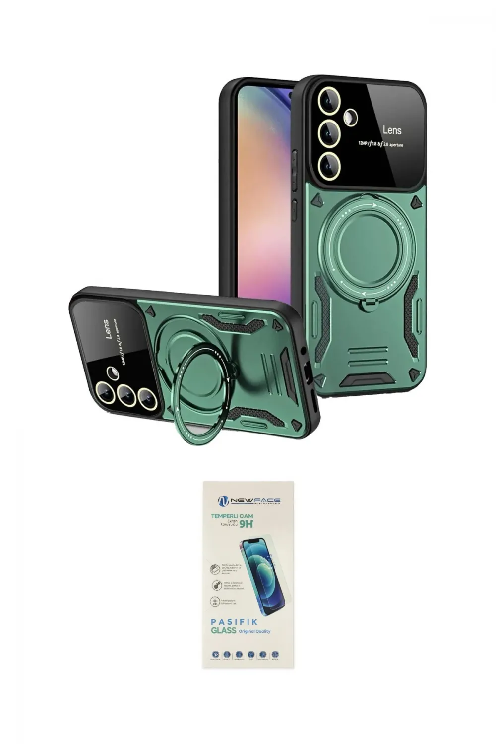 ieg™ Galaxy S24 FE Kılıf Kıvılcım Modern Serisi - Şeffaf Pasifik Cam Ekran Koruyucu
