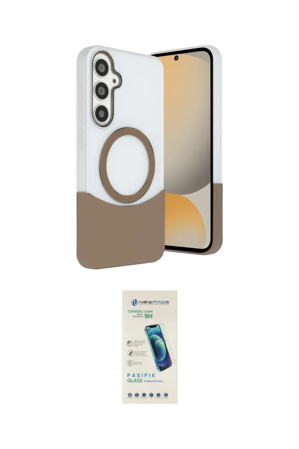 ieg™ Galaxy S24 FE Kılıf Kozmos Form Özel Seri - Şeffaf Pasifik Cam Ekran Koruyucu