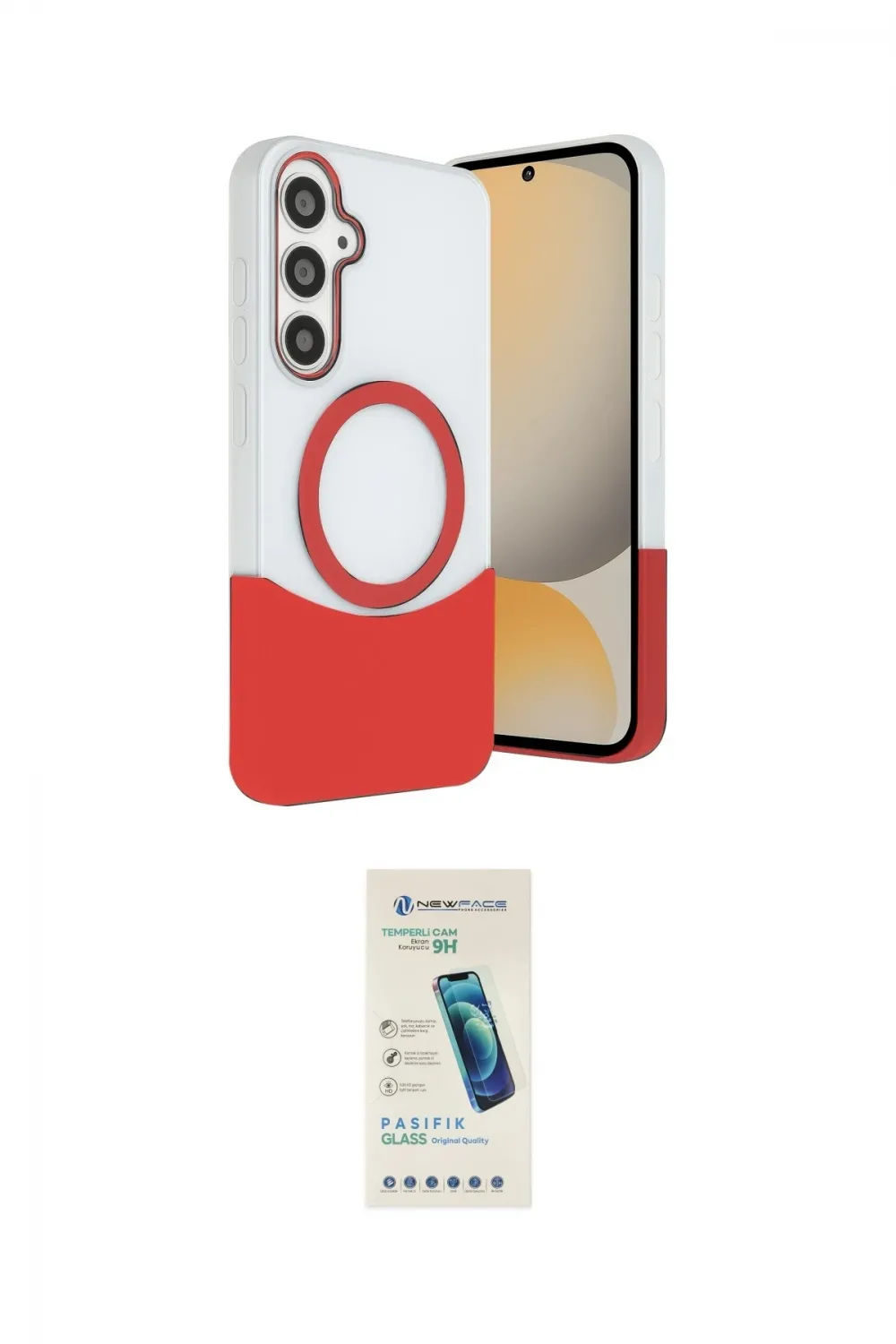 ieg™ Galaxy S24 FE Kılıf Kozmos Form Özel Seri - Şeffaf Pasifik Cam Ekran Koruyucu