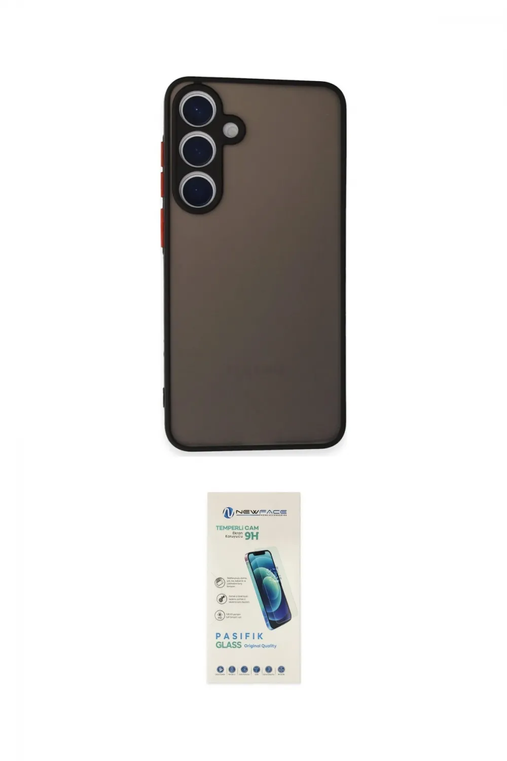 ieg™ Galaxy S24 Kılıf Ahenk Çizgi Serisi - Şeffaf Pasifik Cam Ekran Koruyucu