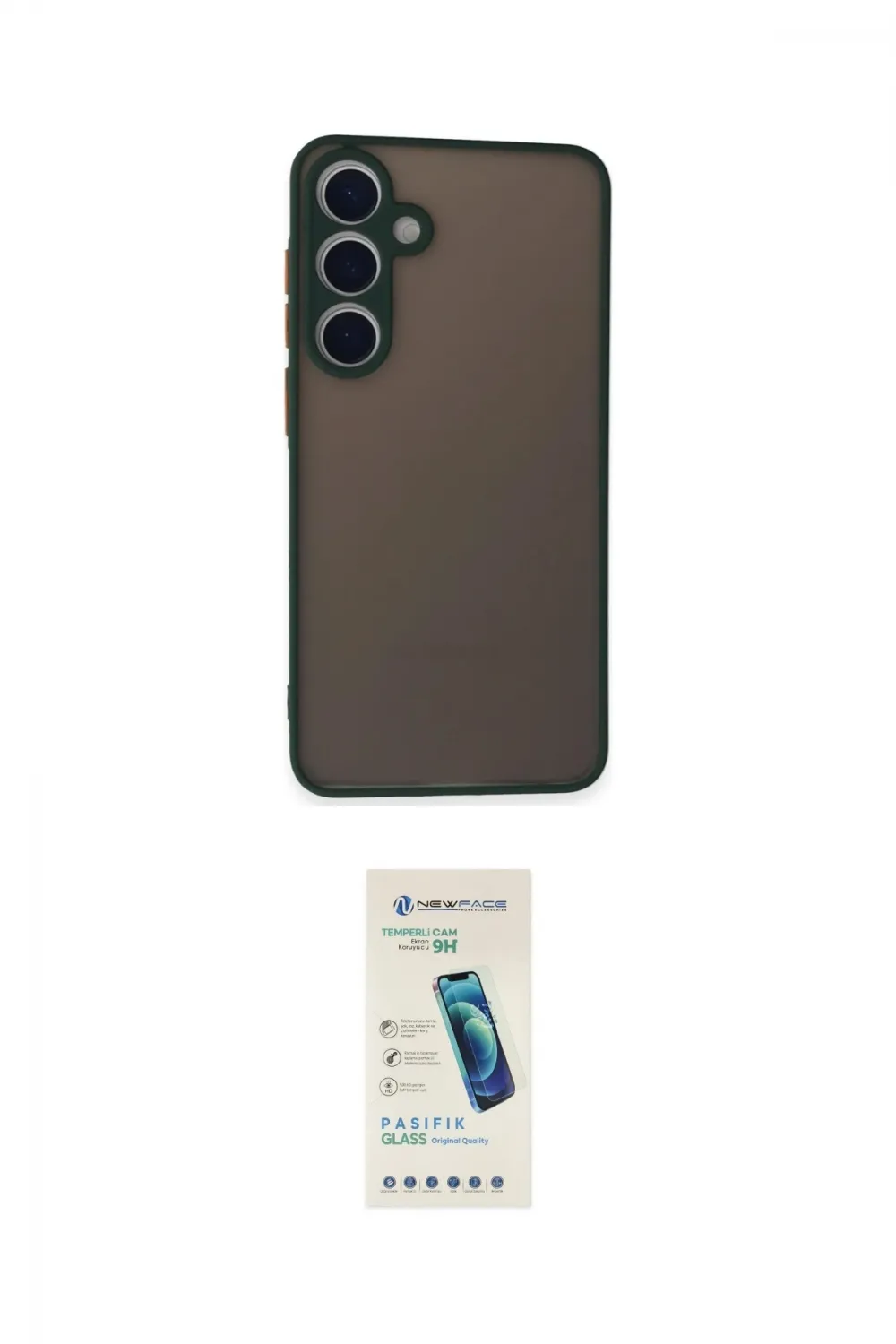 ieg™ Galaxy S24 Kılıf Ahenk Çizgi Serisi - Şeffaf Pasifik Cam Ekran Koruyucu