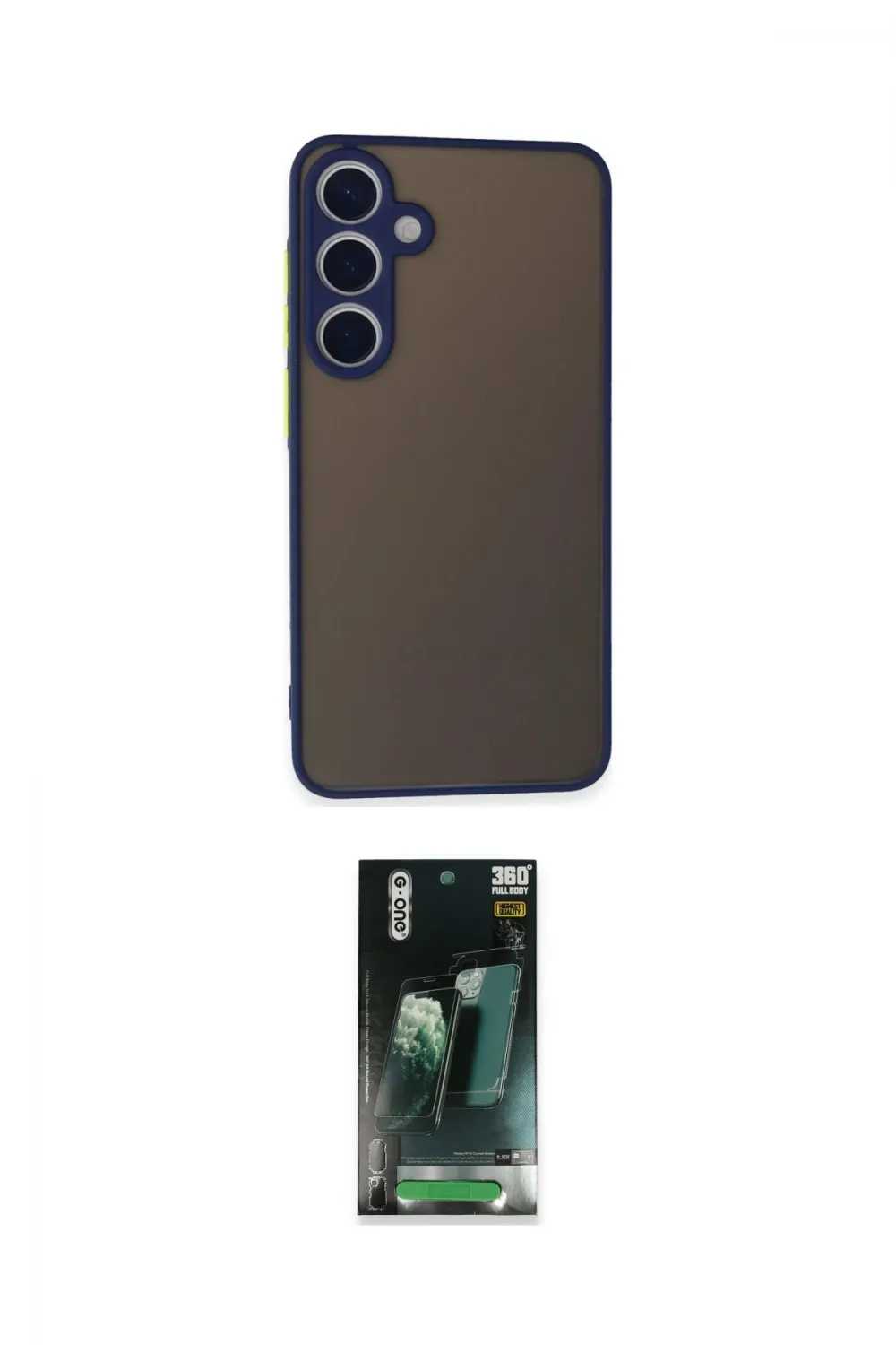 ieg™ Galaxy S24 Kılıf Ahenk Çizgi Serisi - Siyah 360 Mat Full Body Arka Koruyucu
