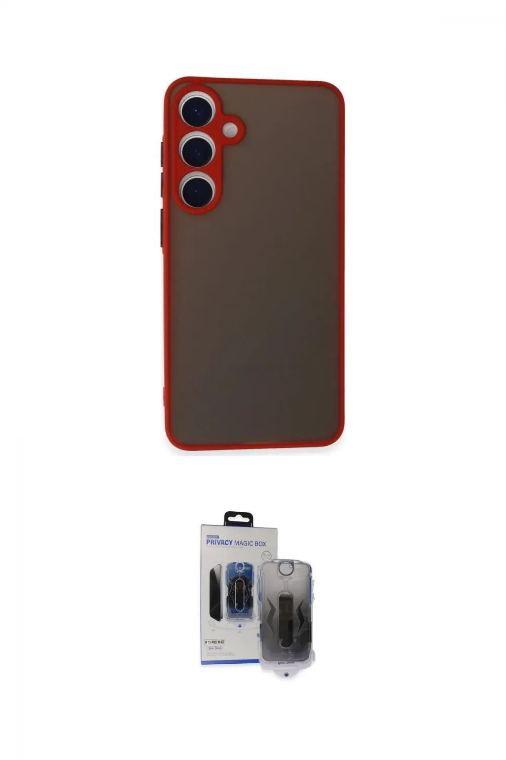 ieg™ Galaxy S24 Kılıf Ahenk Çizgi Serisi - Siyah Vanessa Magic Hayalet Cam
