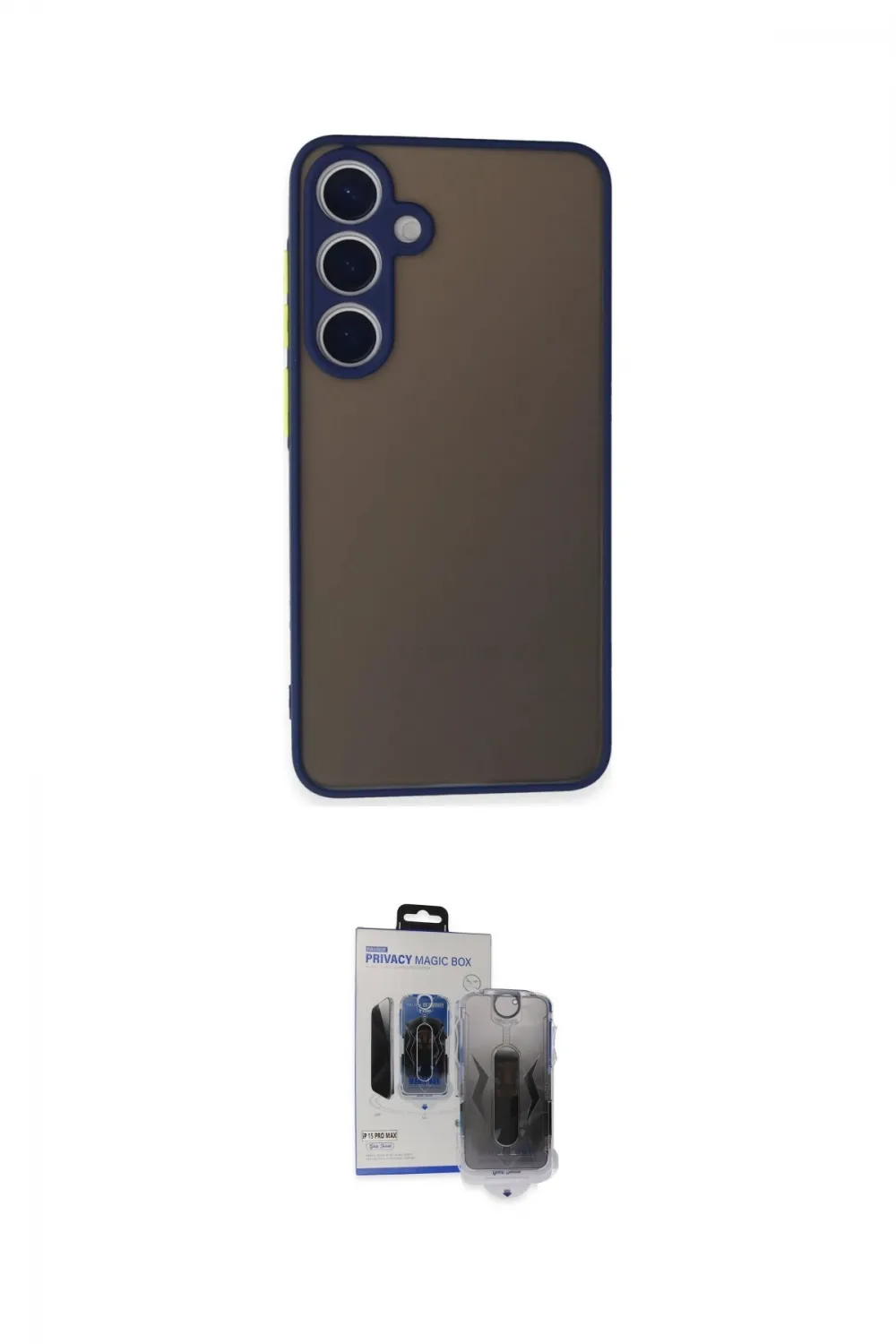 ieg™ Galaxy S24 Kılıf Ahenk Çizgi Serisi - Siyah Vanessa Magic Hayalet Cam