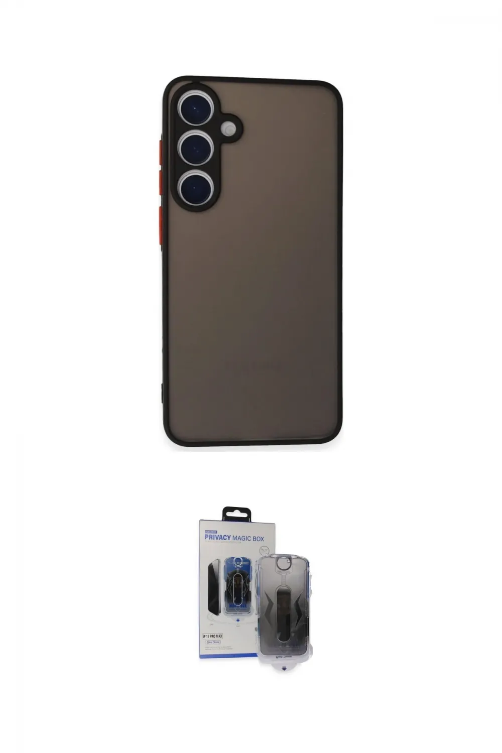 ieg™ Galaxy S24 Kılıf Ahenk Çizgi Serisi - Siyah Vanessa Magic Hayalet Cam