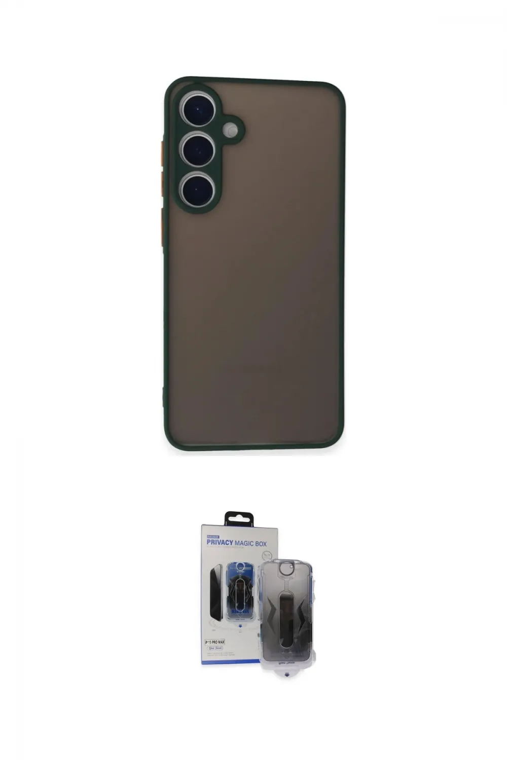 ieg™ Galaxy S24 Kılıf Ahenk Çizgi Serisi - Siyah Vanessa Magic Hayalet Cam