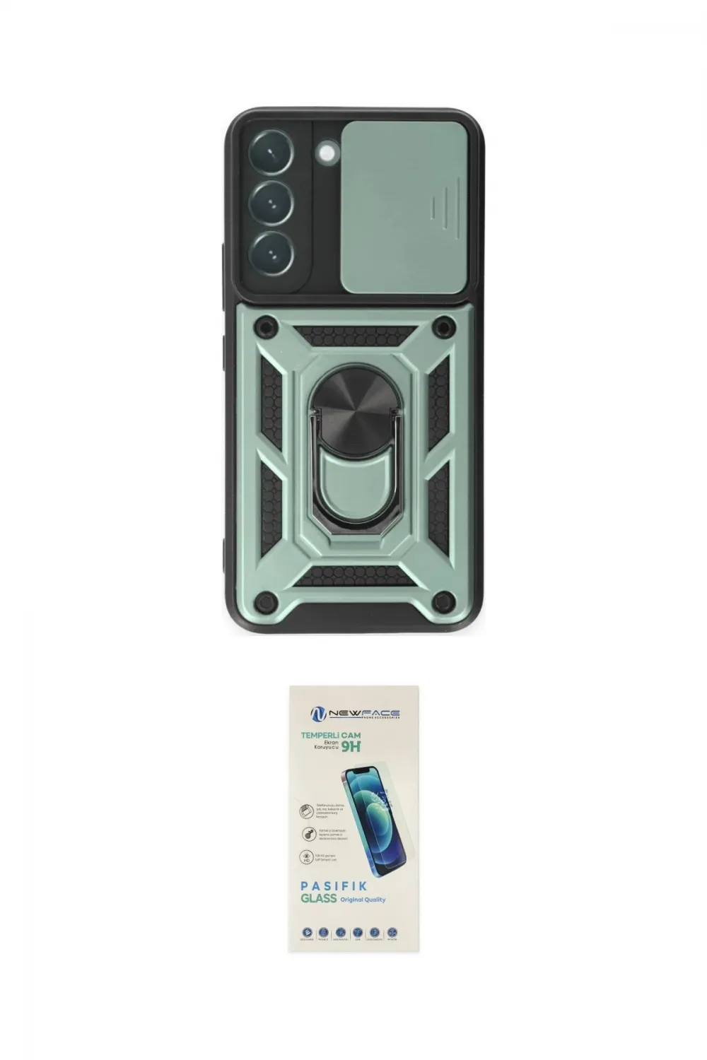 ieg™ Galaxy S24 Kılıf Ahenk Klasik - Şeffaf Pasifik Cam Ekran Koruyucu