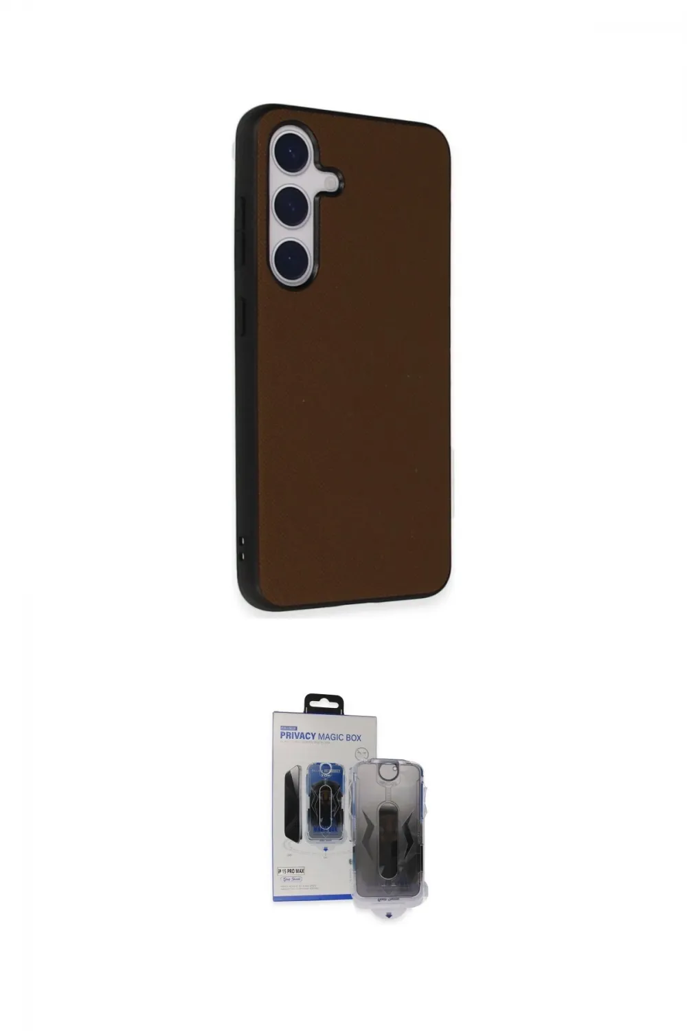 ieg™ Galaxy S24 Kılıf Akış Asil Koleksiyonu - Siyah Vanessa Magic Hayalet Cam