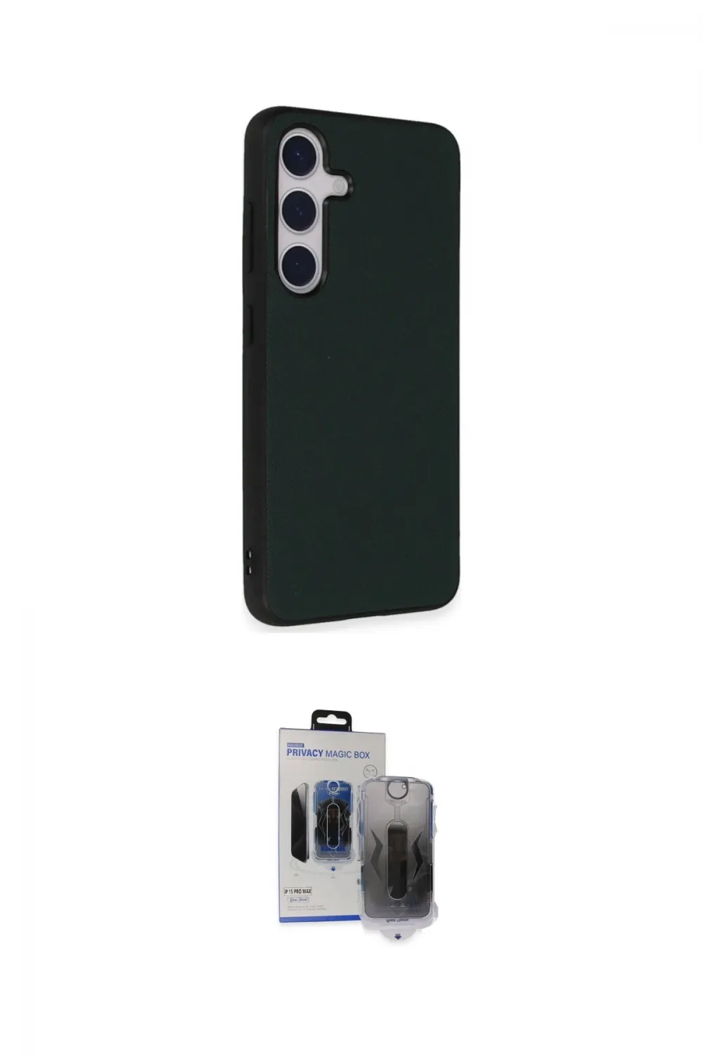 ieg™ Galaxy S24 Kılıf Akış Asil Koleksiyonu - Siyah Vanessa Magic Hayalet Cam