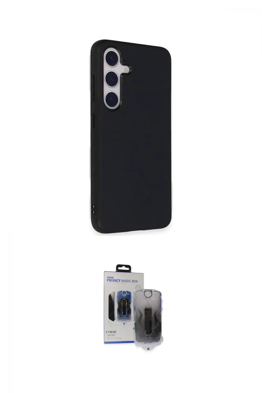 ieg™ Galaxy S24 Kılıf Akış Asil Koleksiyonu - Siyah Vanessa Magic Hayalet Cam