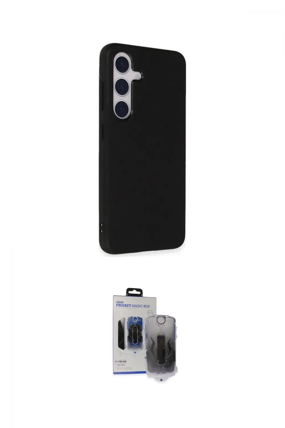 ieg™ Galaxy S24 Kılıf Akış Asil Koleksiyonu - Siyah Vanessa Magic Hayalet Cam