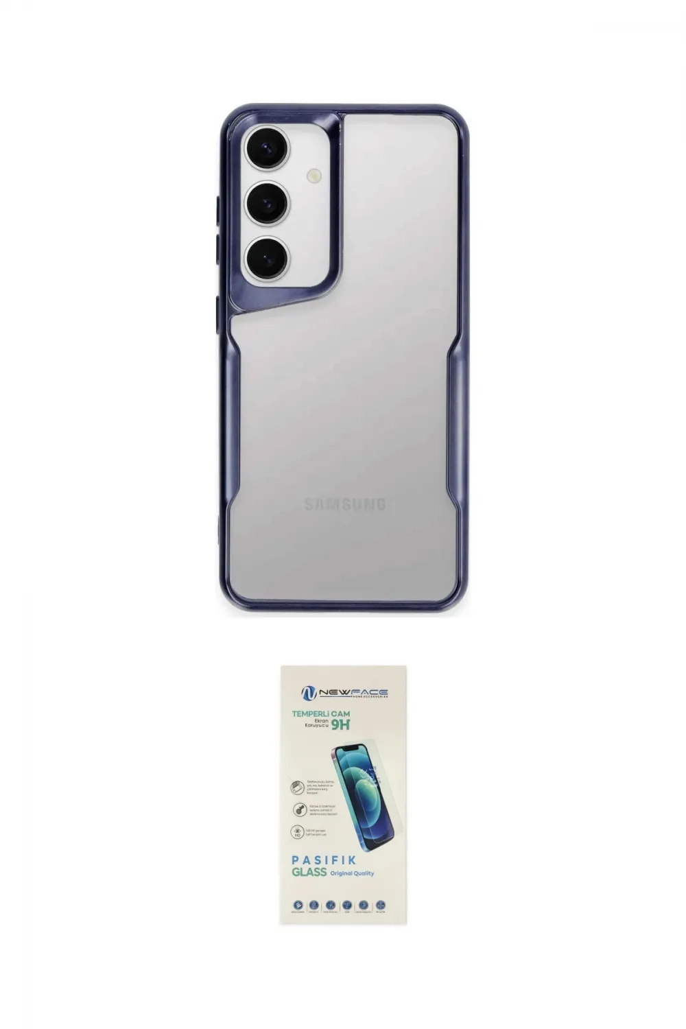 ieg™ Galaxy S24 Kılıf Akış Çizgi Koleksiyonu - Şeffaf Pasifik Cam Ekran Koruyucu