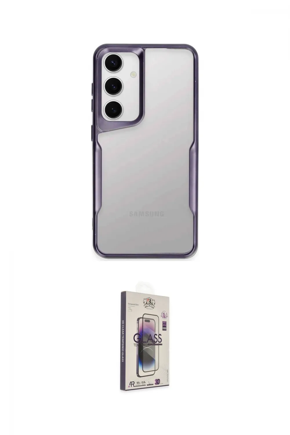 ieg™ Galaxy S24 Kılıf Akış Çizgi Koleksiyonu - Siyah Bilvis 3D Cam Ekran Koruyucu