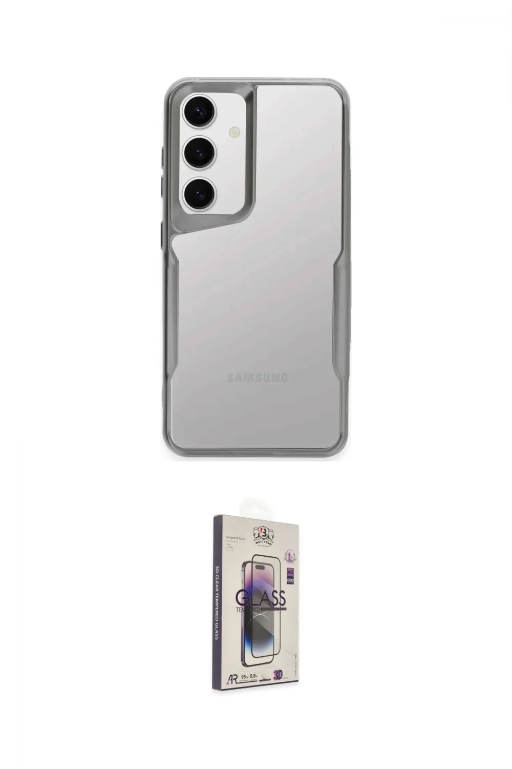 ieg™ Galaxy S24 Kılıf Akış Çizgi Koleksiyonu - Siyah Bilvis 3D Cam Ekran Koruyucu