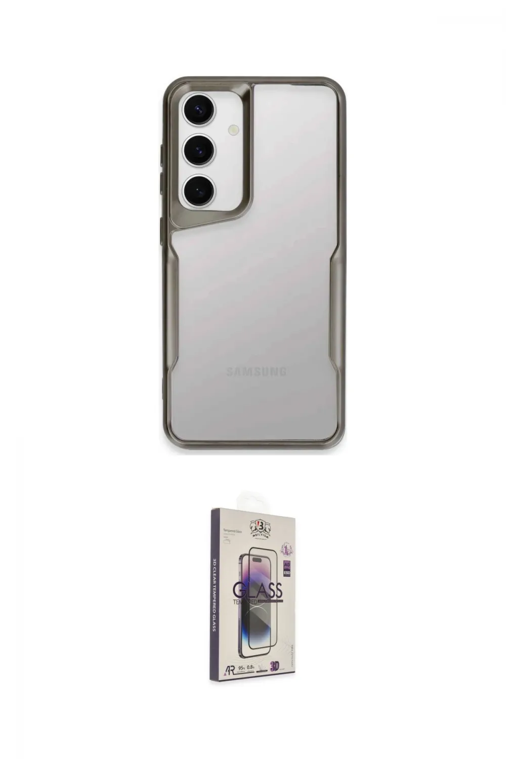ieg™ Galaxy S24 Kılıf Akış Çizgi Koleksiyonu - Siyah Bilvis 3D Cam Ekran Koruyucu