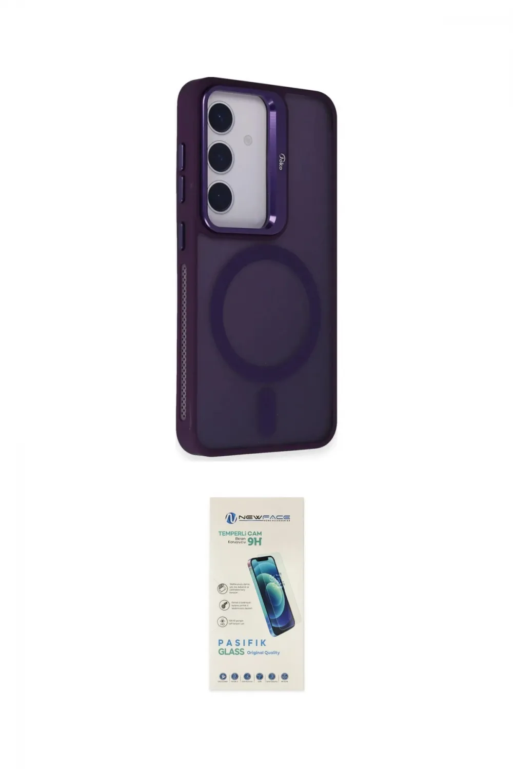 ieg™ Galaxy S24 Kılıf Akış Form - Şeffaf Pasifik Cam Ekran Koruyucu