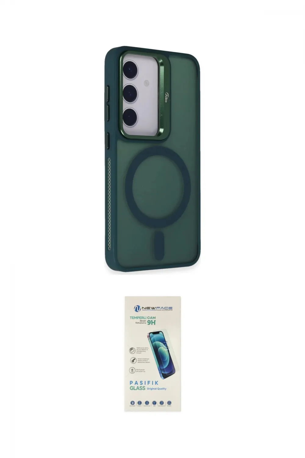 ieg™ Galaxy S24 Kılıf Akış Form - Şeffaf Pasifik Cam Ekran Koruyucu