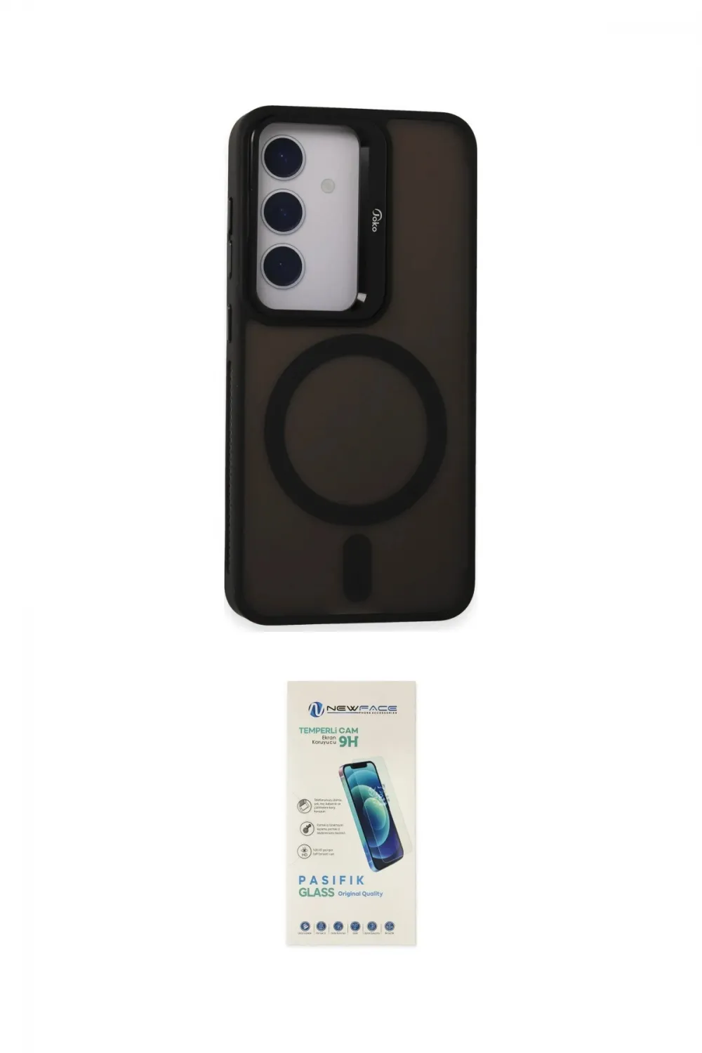 ieg™ Galaxy S24 Kılıf Akış Form - Şeffaf Pasifik Cam Ekran Koruyucu