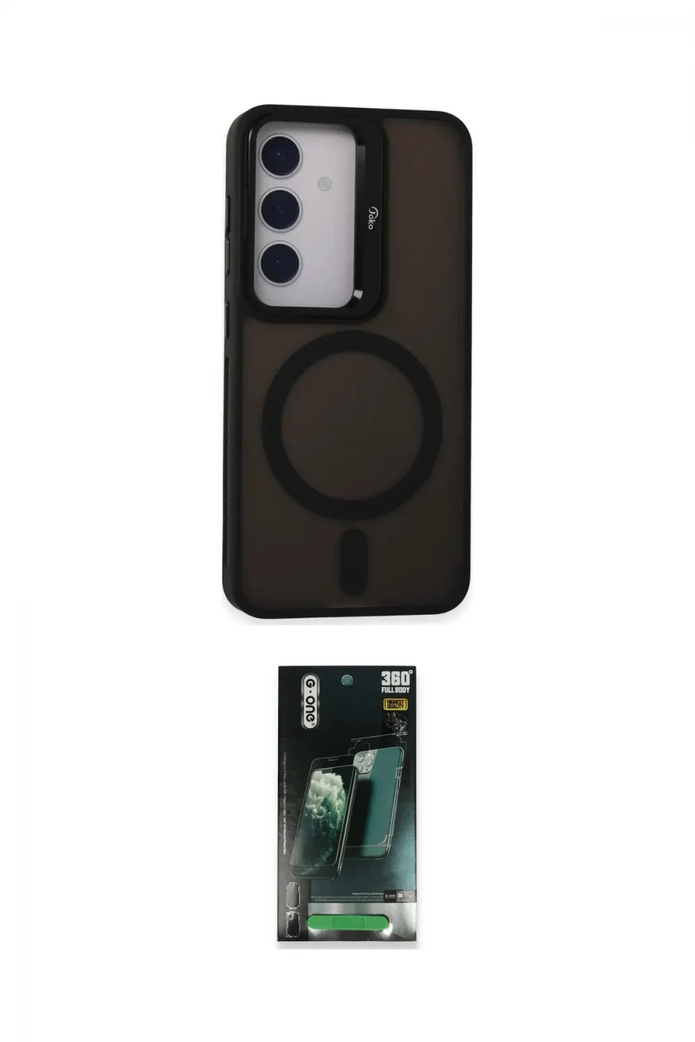 ieg™ Galaxy S24 Kılıf Akış Form - Siyah 360 Mat Full Body Arka Koruyucu