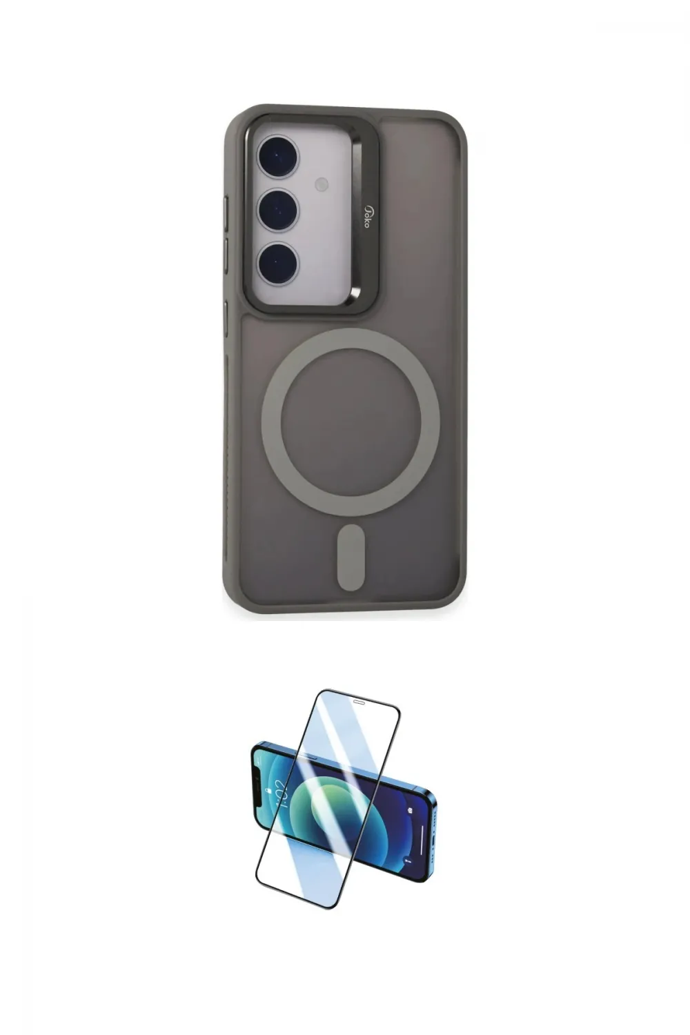 ieg™ Galaxy S24 Kılıf Akış Form - Siyah 3D Antistatik Cam Ekran Koruyucu