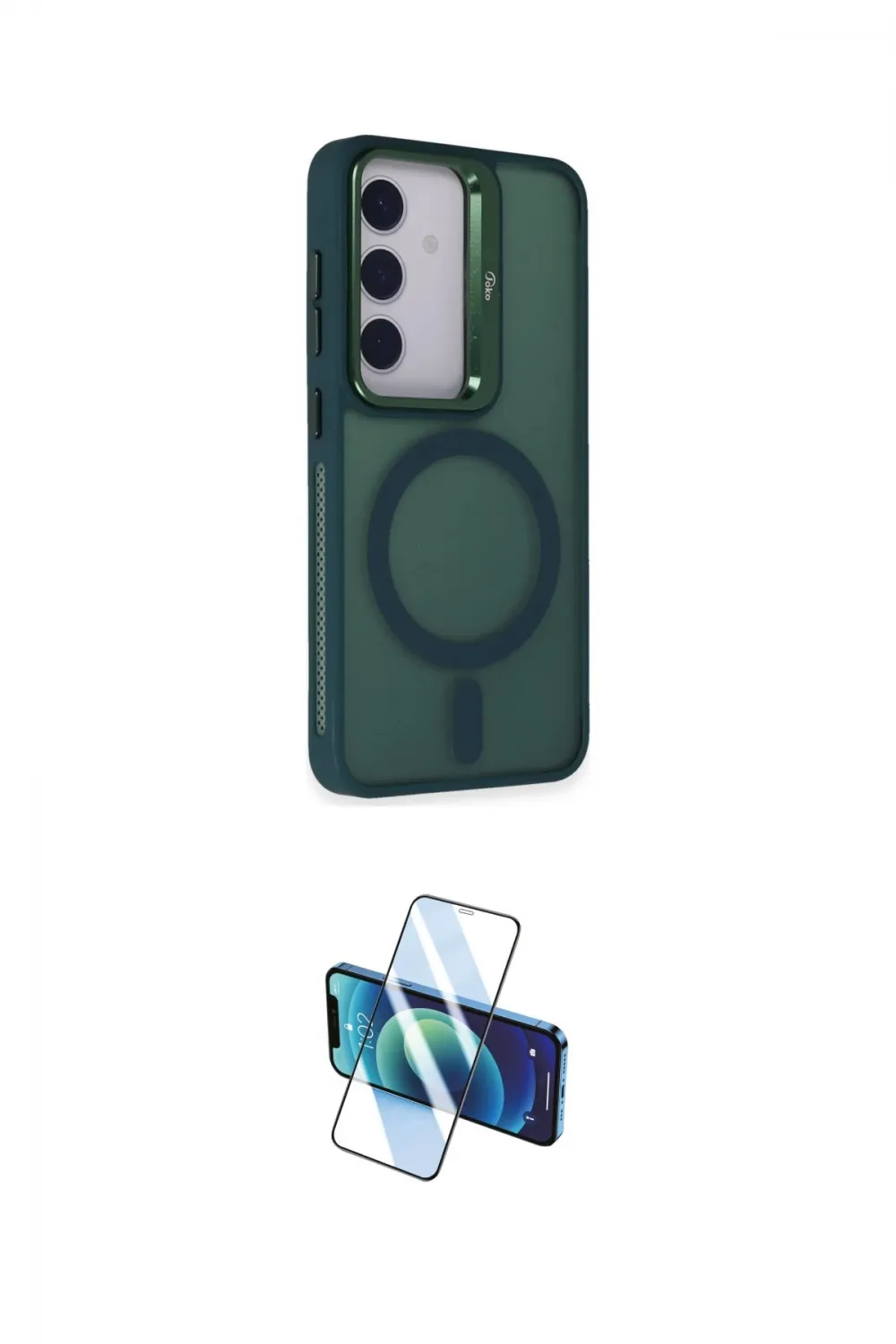 ieg™ Galaxy S24 Kılıf Akış Form - Siyah 3D Antistatik Cam Ekran Koruyucu