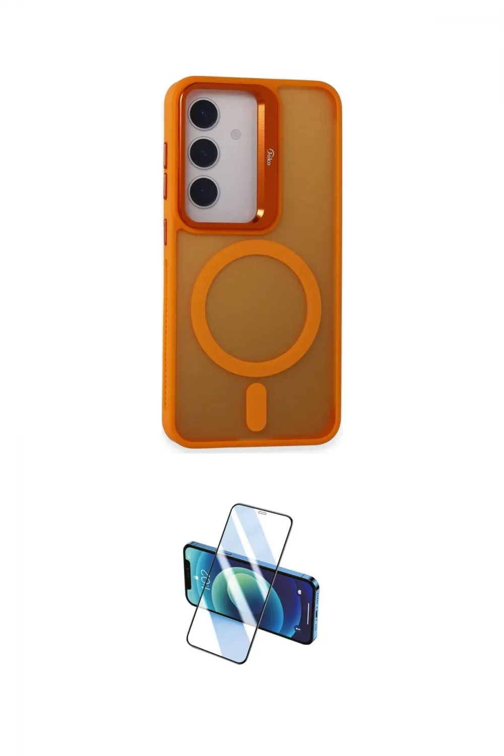 ieg™ Galaxy S24 Kılıf Akış Form - Siyah 3D Antistatik Cam Ekran Koruyucu