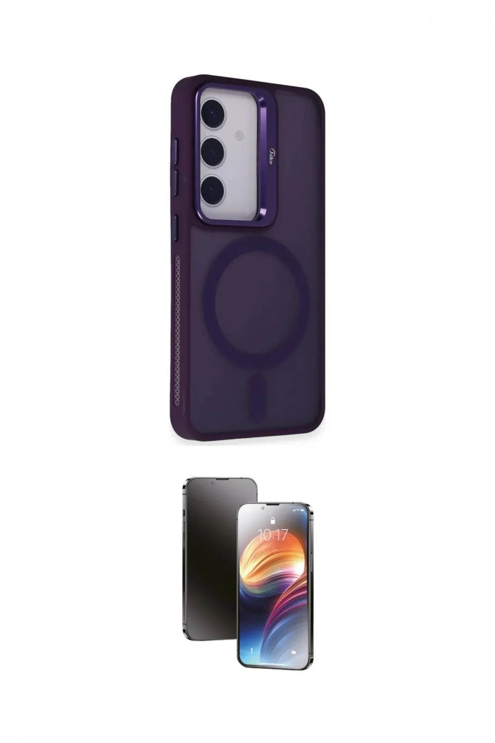 ieg™ Galaxy S24 Kılıf Akış Form - Siyah 3D Antistatik Mat Seramik Nano Ekran Koruyucu