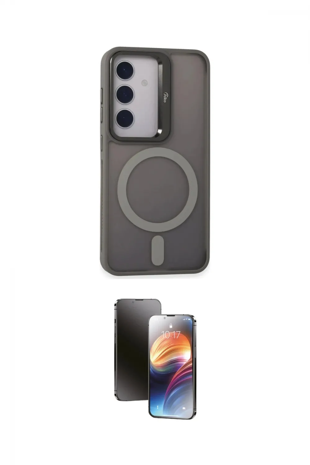 ieg™ Galaxy S24 Kılıf Akış Form - Siyah 3D Antistatik Mat Seramik Nano Ekran Koruyucu