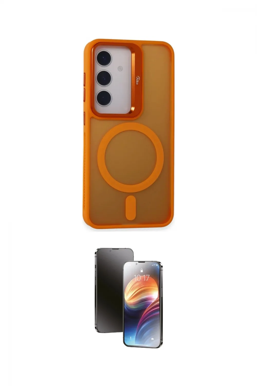 ieg™ Galaxy S24 Kılıf Akış Form - Siyah 3D Antistatik Mat Seramik Nano Ekran Koruyucu
