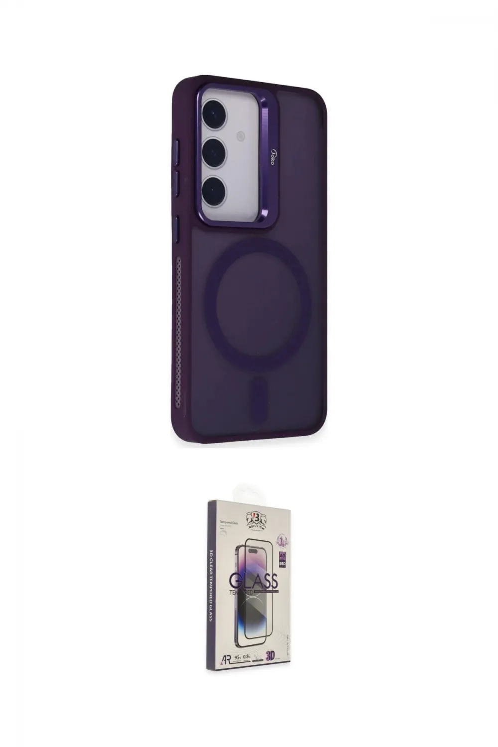 ieg™ Galaxy S24 Kılıf Akış Form - Siyah Bilvis 3D Cam Ekran Koruyucu