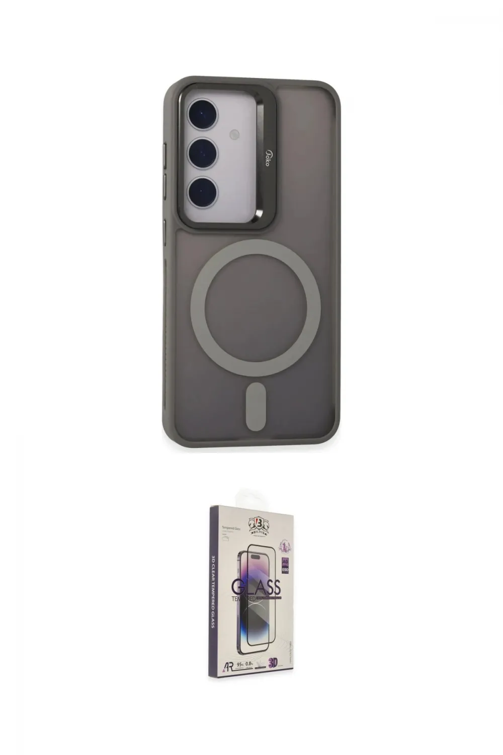 ieg™ Galaxy S24 Kılıf Akış Form - Siyah Bilvis 3D Cam Ekran Koruyucu