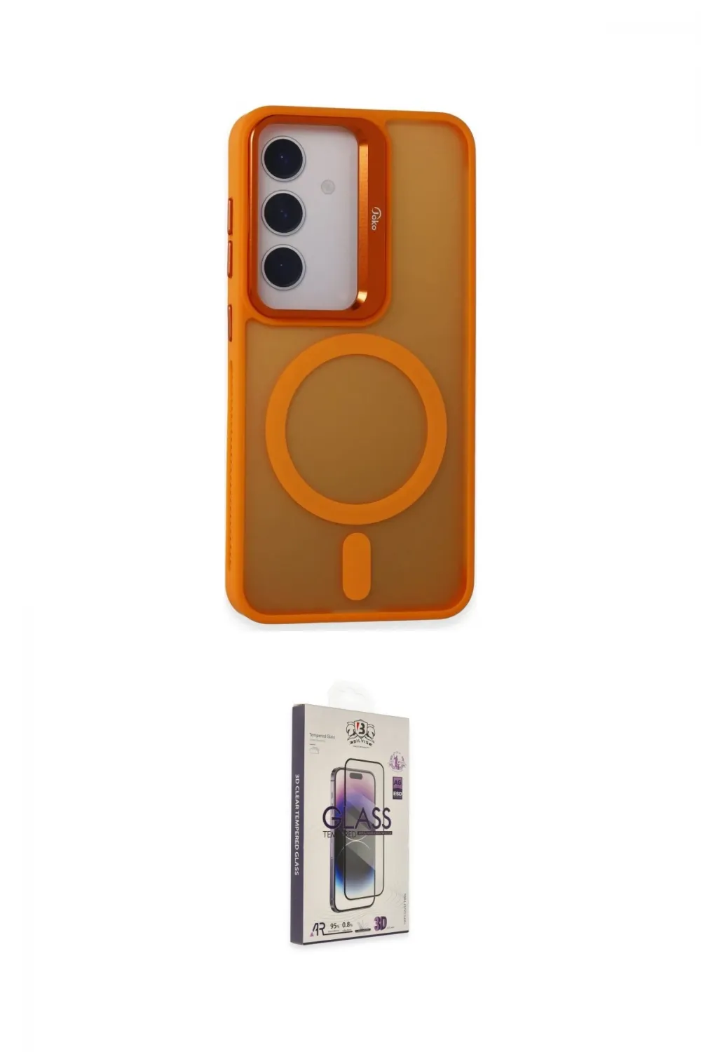 ieg™ Galaxy S24 Kılıf Akış Form - Siyah Bilvis 3D Cam Ekran Koruyucu