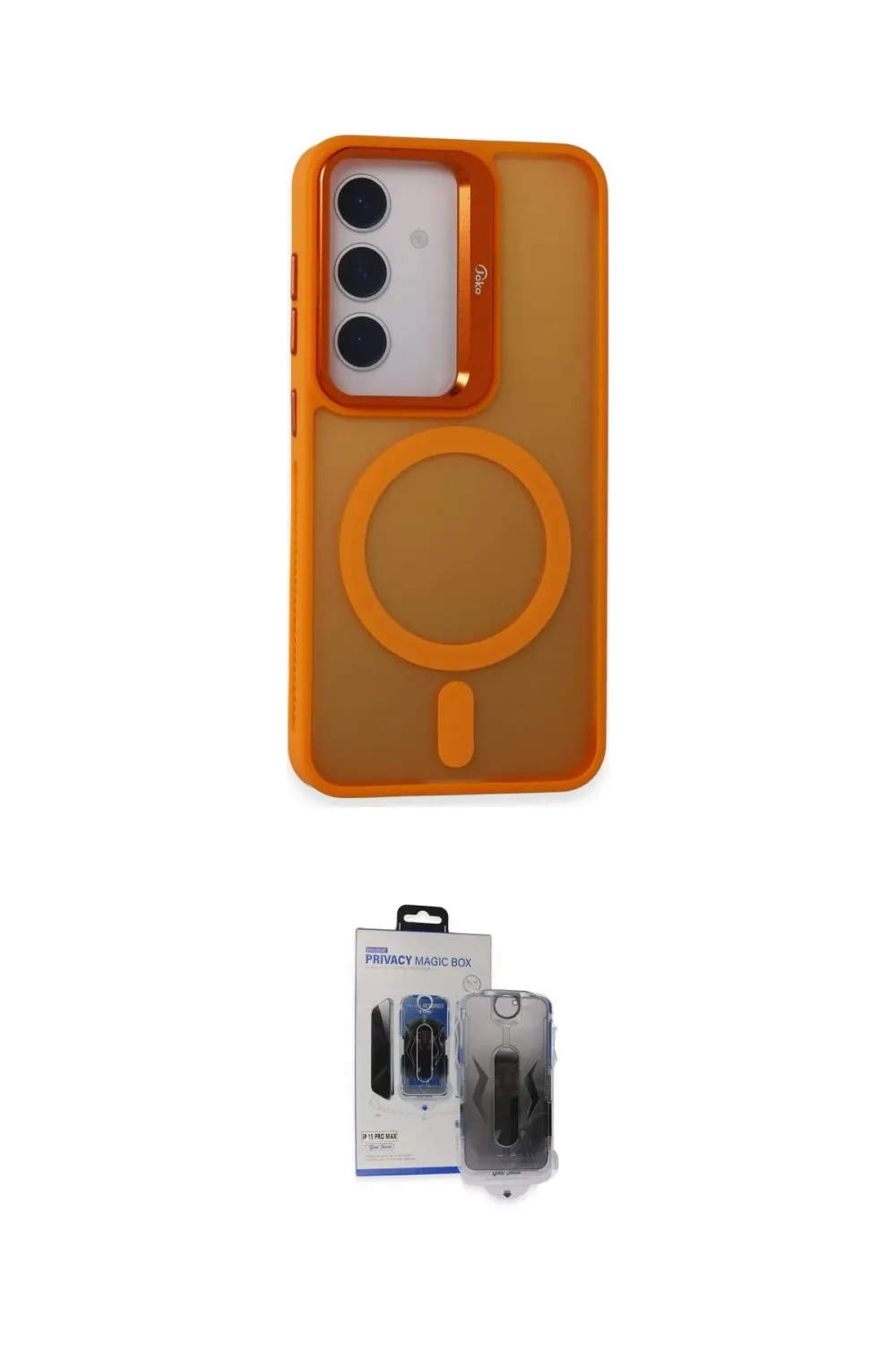 ieg™ Galaxy S24 Kılıf Akış Form - Siyah Vanessa Magic Hayalet Cam