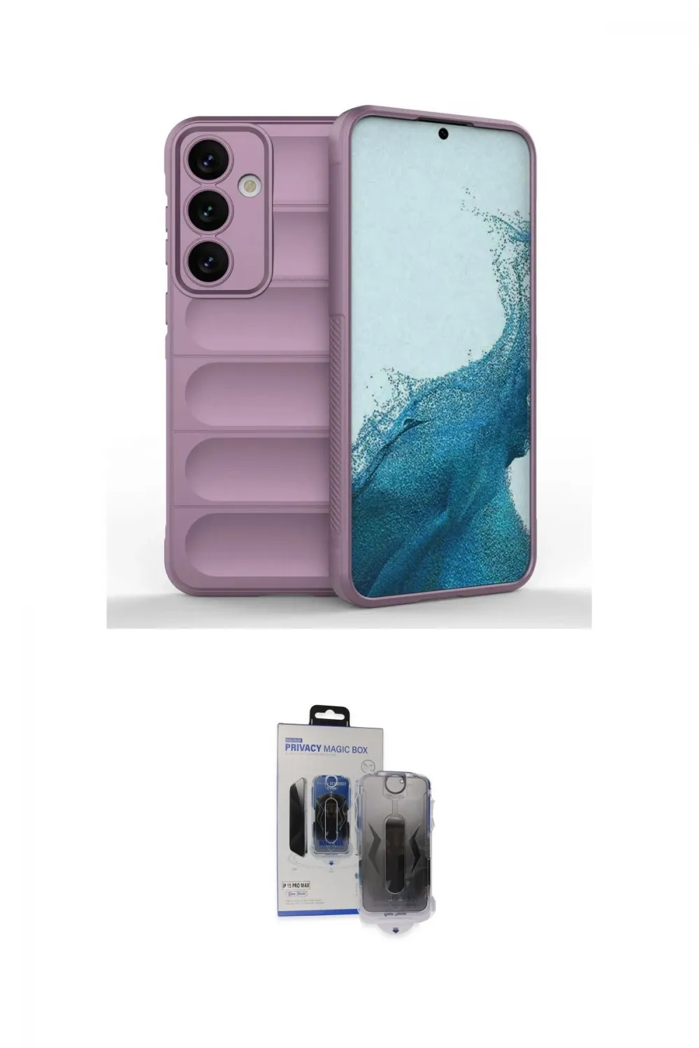 ieg™ Galaxy S24 Kılıf Atlas Koleksiyonu - Siyah Vanessa Magic Hayalet Cam