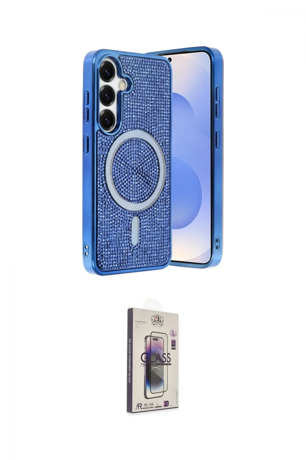 ieg™ Galaxy S24 Kılıf Eksen Çizgi - Siyah Bilvis 3D Cam Ekran Koruyucu