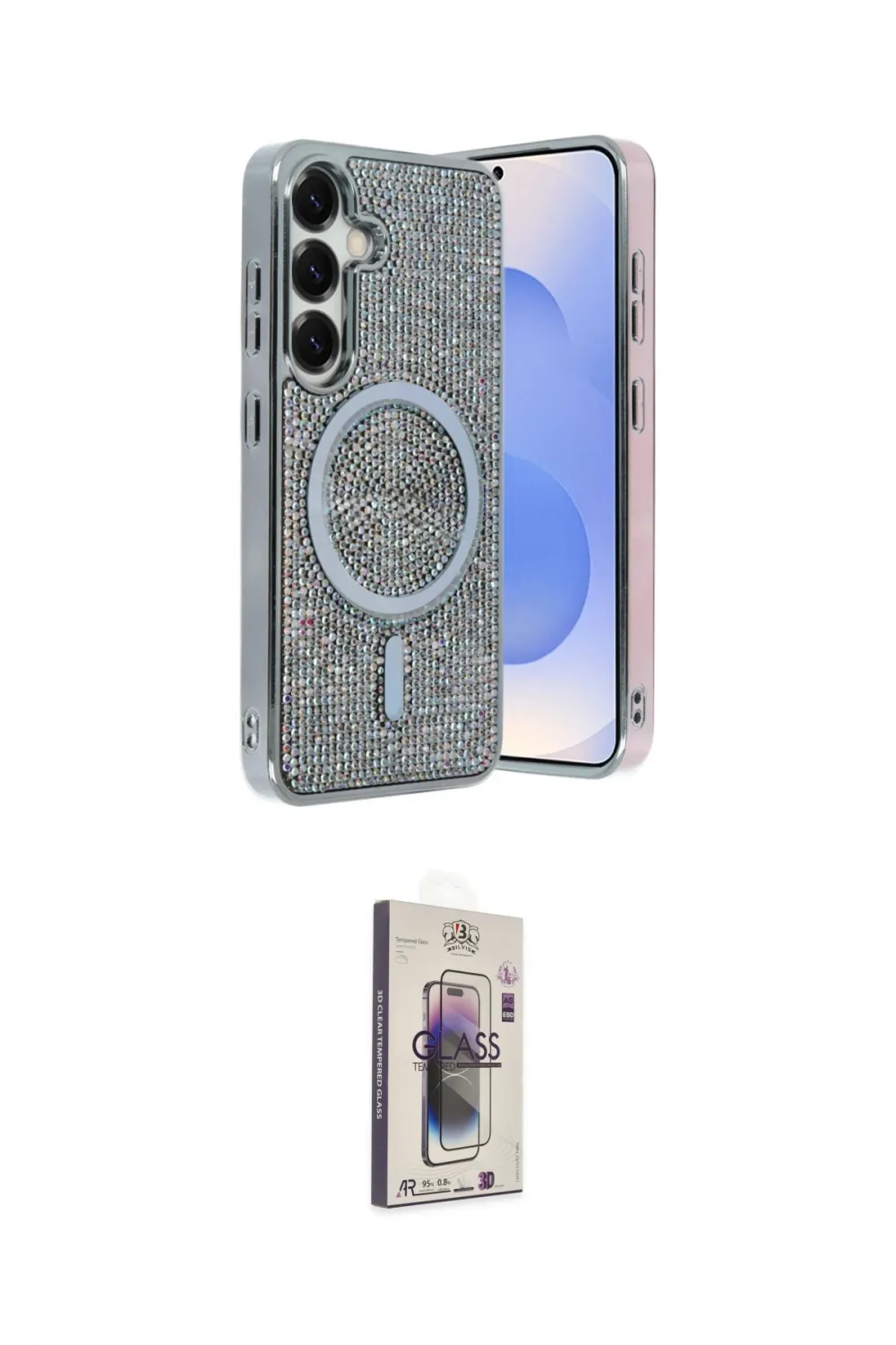 ieg™ Galaxy S24 Kılıf Eksen Çizgi - Siyah Bilvis 3D Cam Ekran Koruyucu