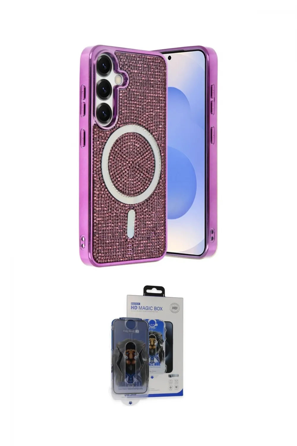 ieg™ Galaxy S24 Kılıf Eksen Çizgi - Siyah Vanessa Magic Cam