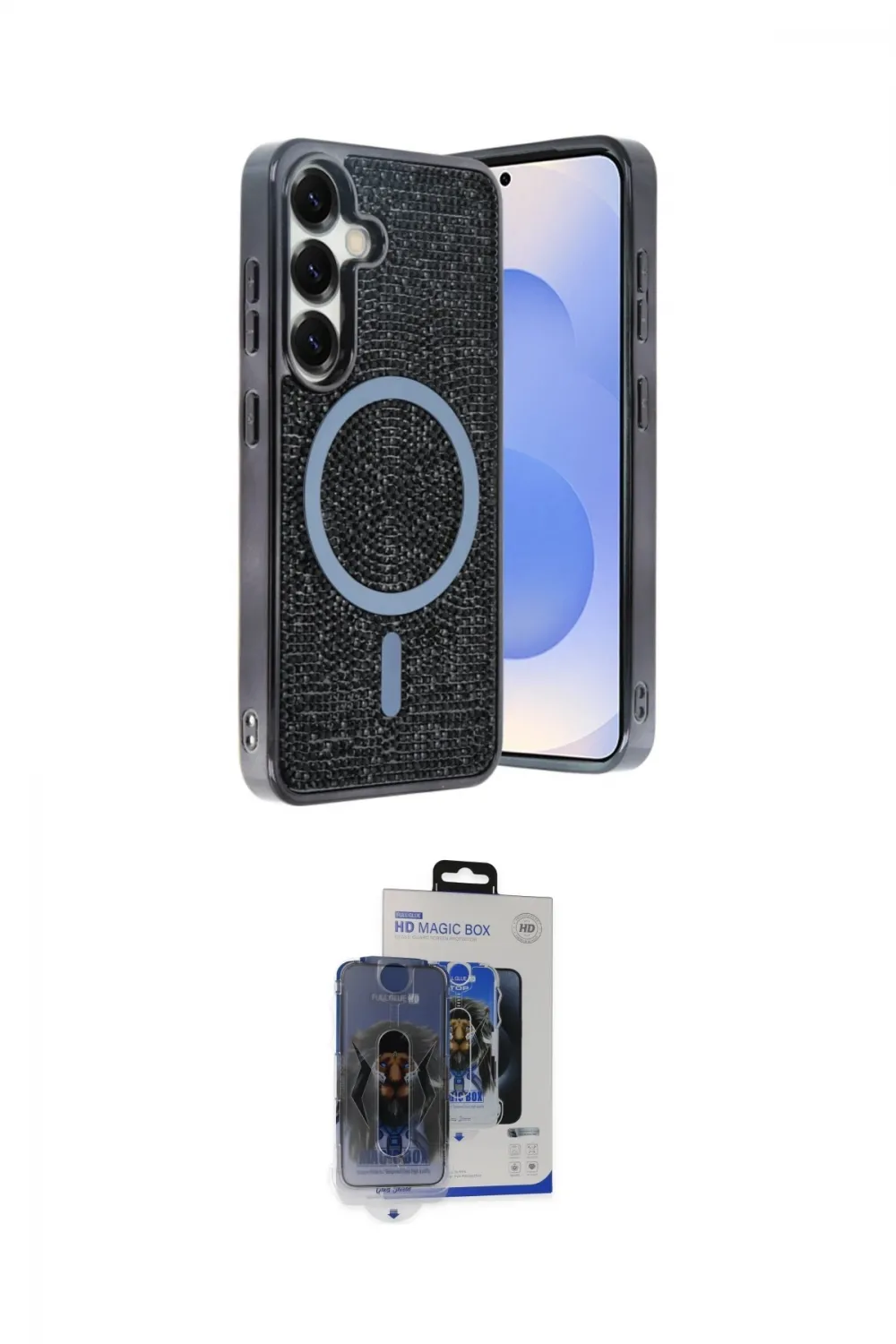 ieg™ Galaxy S24 Kılıf Eksen Çizgi - Siyah Vanessa Magic Cam