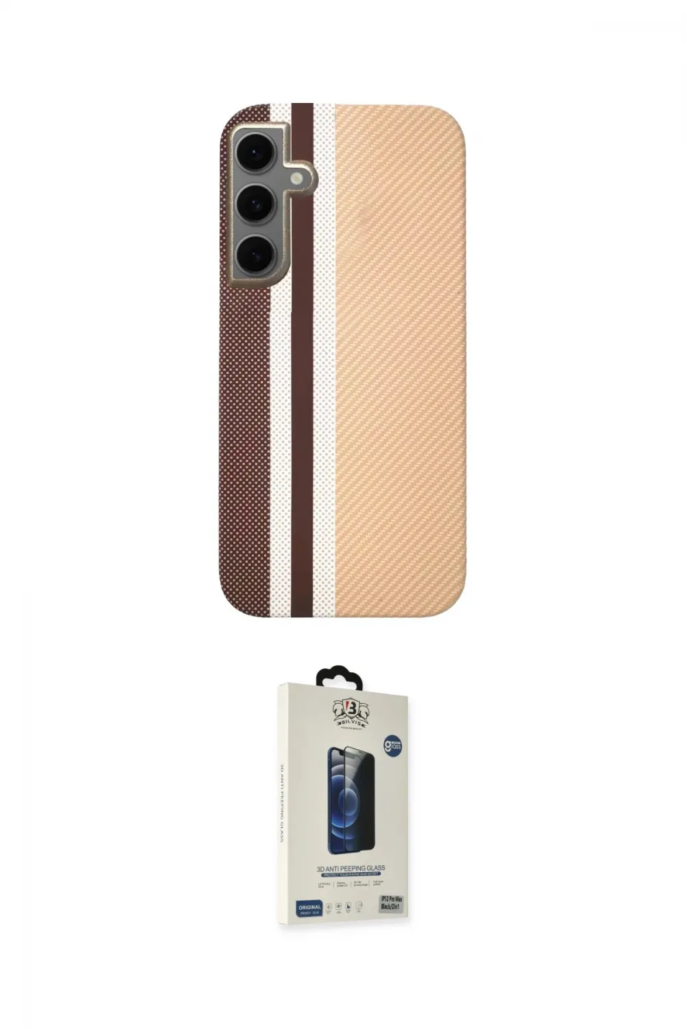 ieg™ Galaxy S24 Kılıf Eksen Prime - Siyah Bilvis Hayalet Cam Ekran Koruyucu