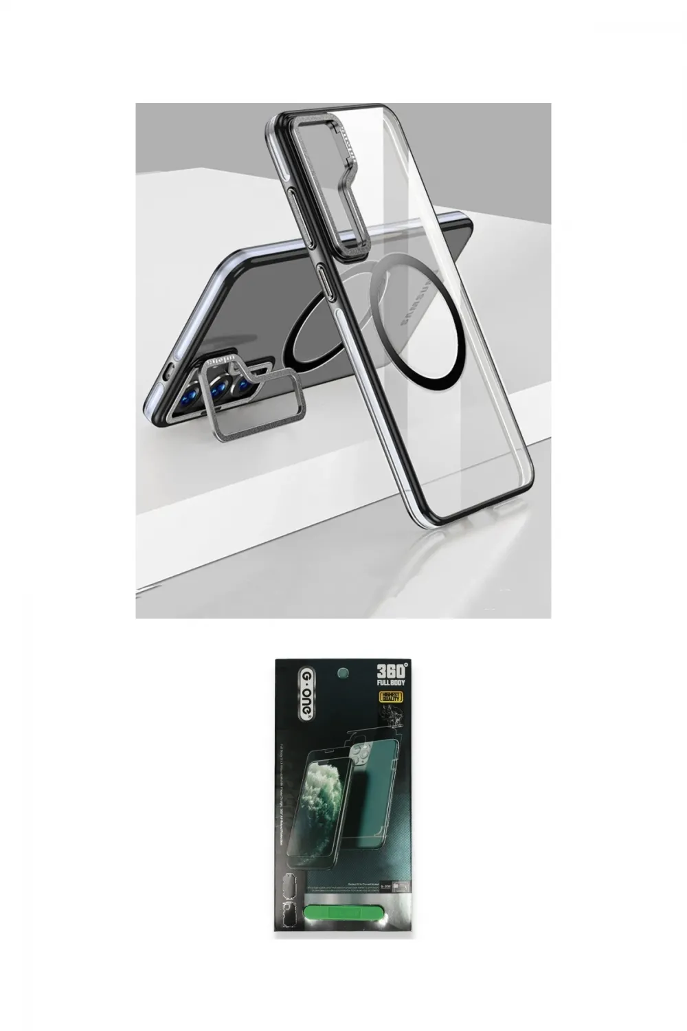 ieg™ Galaxy S24 Kılıf Nova Doku - Siyah 360 Mat Full Body Arka Koruyucu
