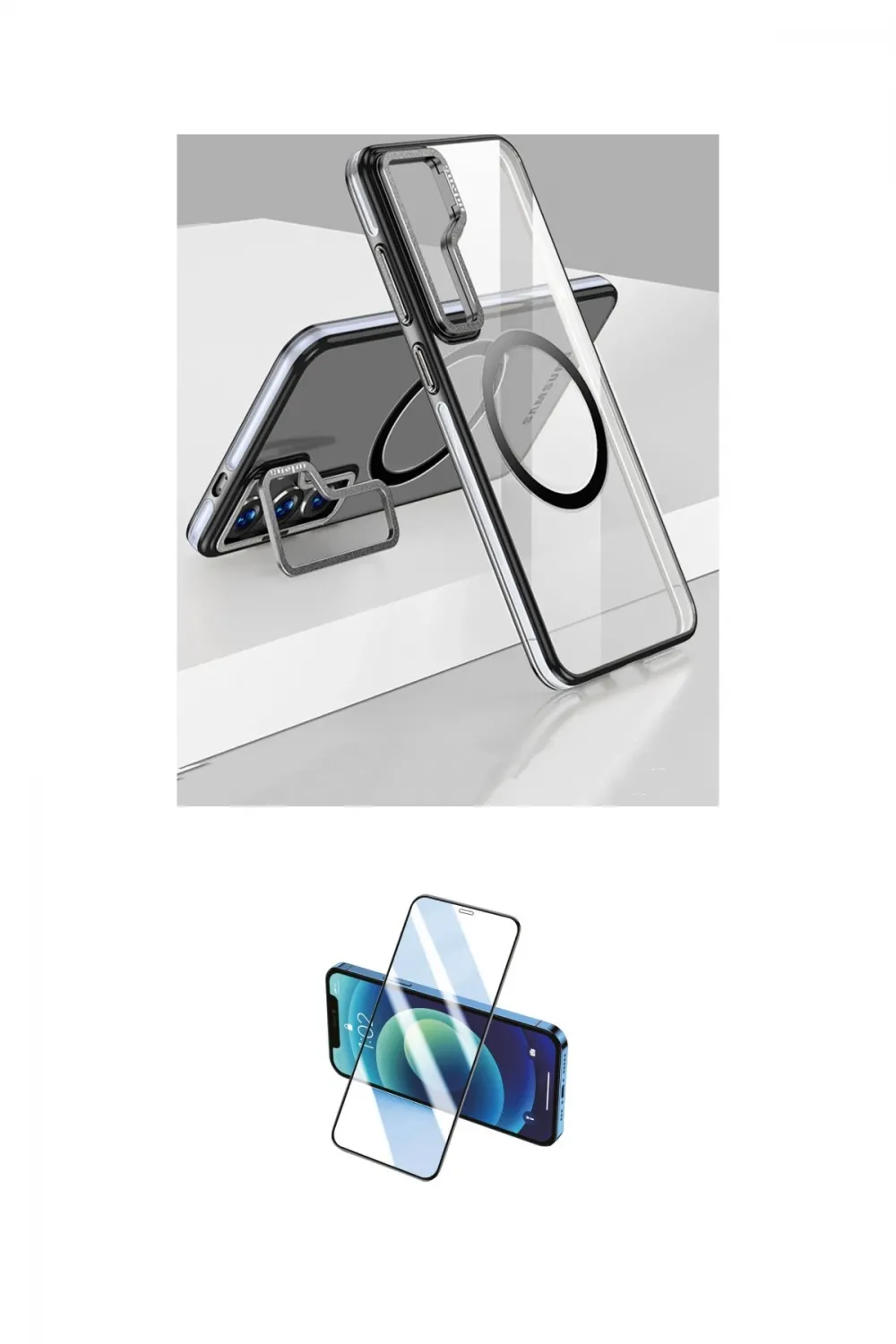 ieg™ Galaxy S24 Kılıf Nova Doku - Siyah 3D Antistatik Cam Ekran Koruyucu